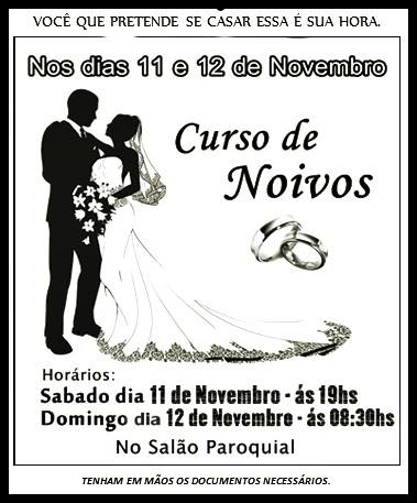 Abertas as inscrições do Curso De Noivos