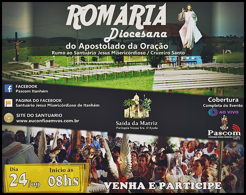 23 de Setembro acontecerá a Romaria Diocesana do Apostolado da Oração