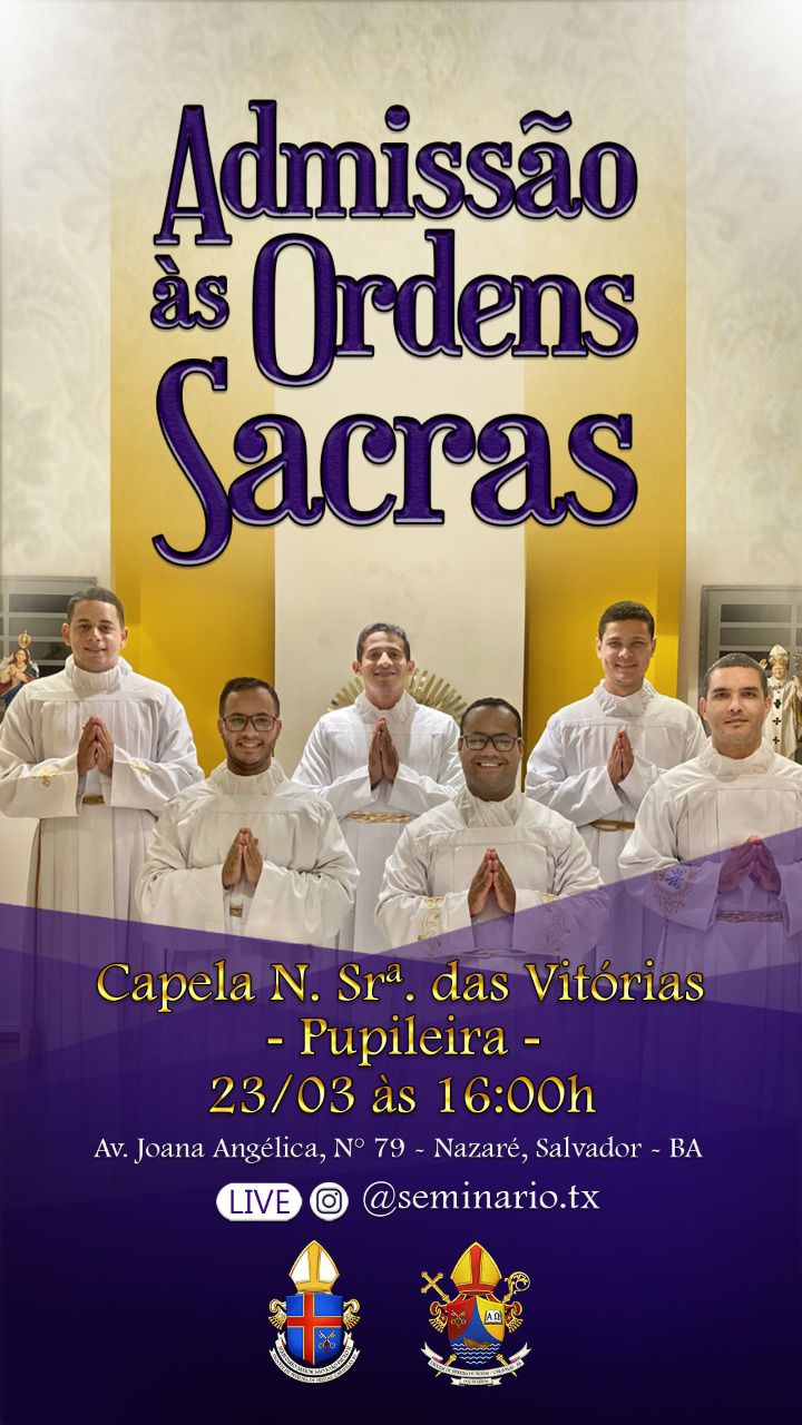 Seminarista Tharles Brandão será admitido às Ordens Sacras