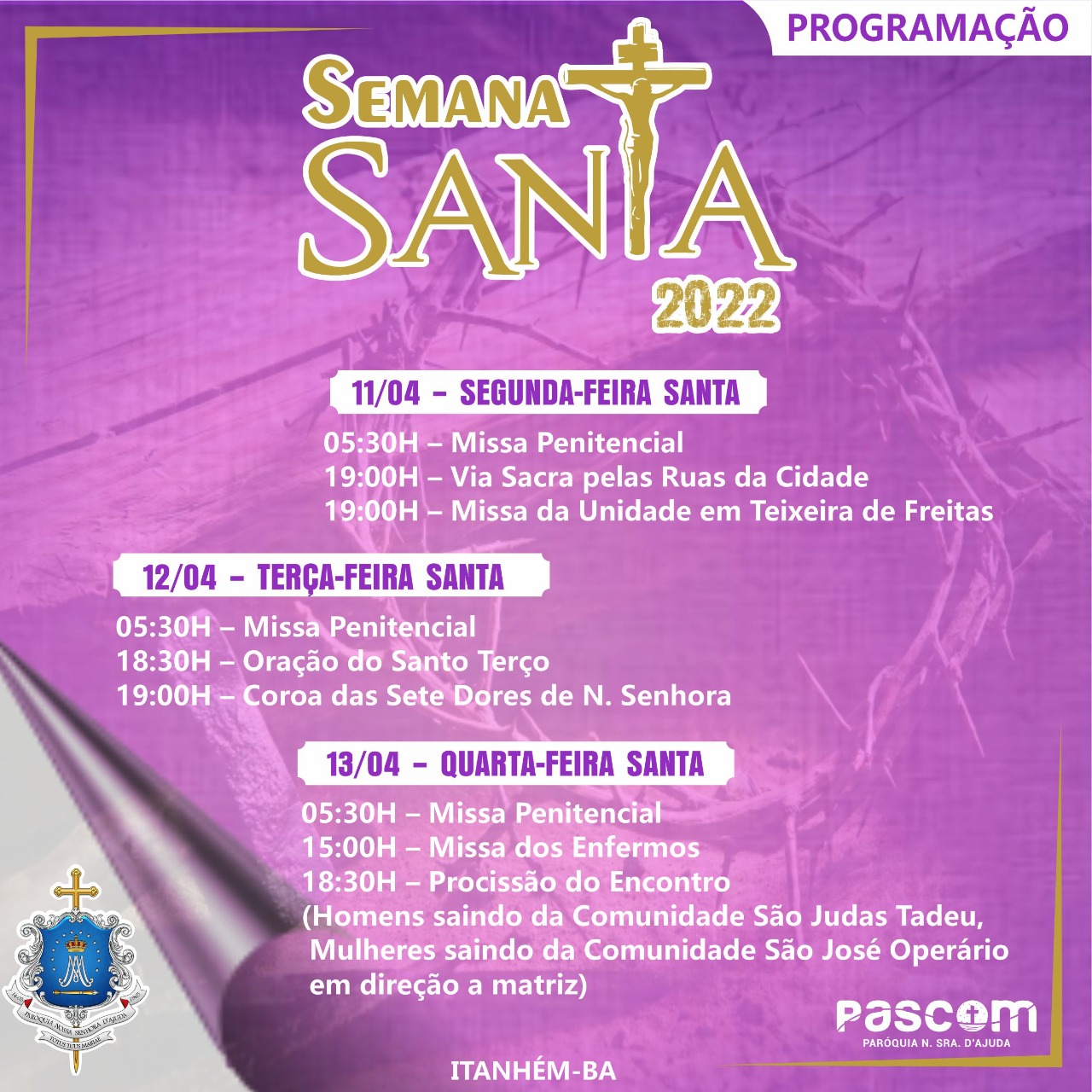 Programação da Semana Santa 2022