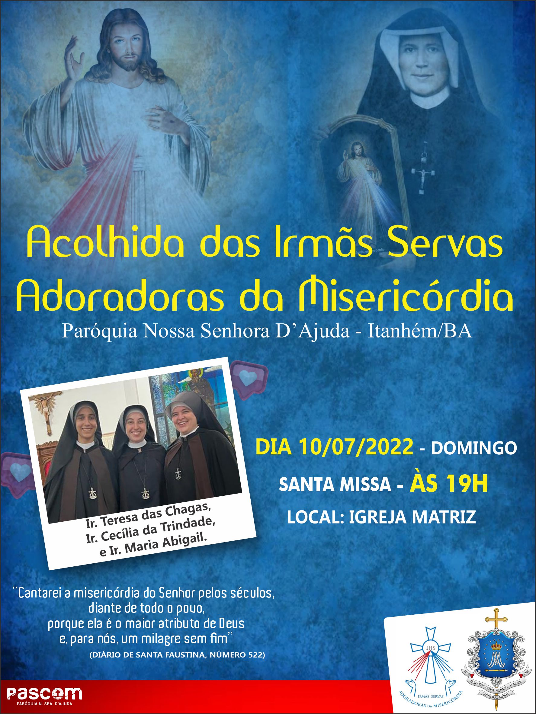 Acolhida das Irmãs Servas Adoradoras da Misericórdia