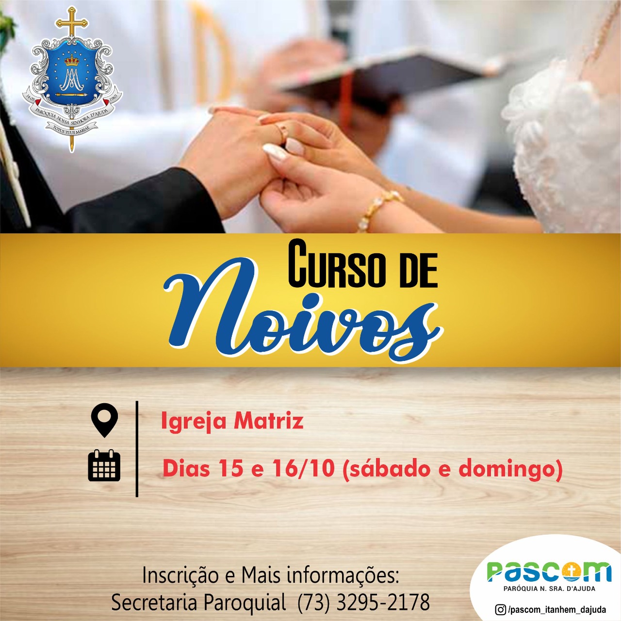 Preparação pra noivos sofre alteração na sua programação