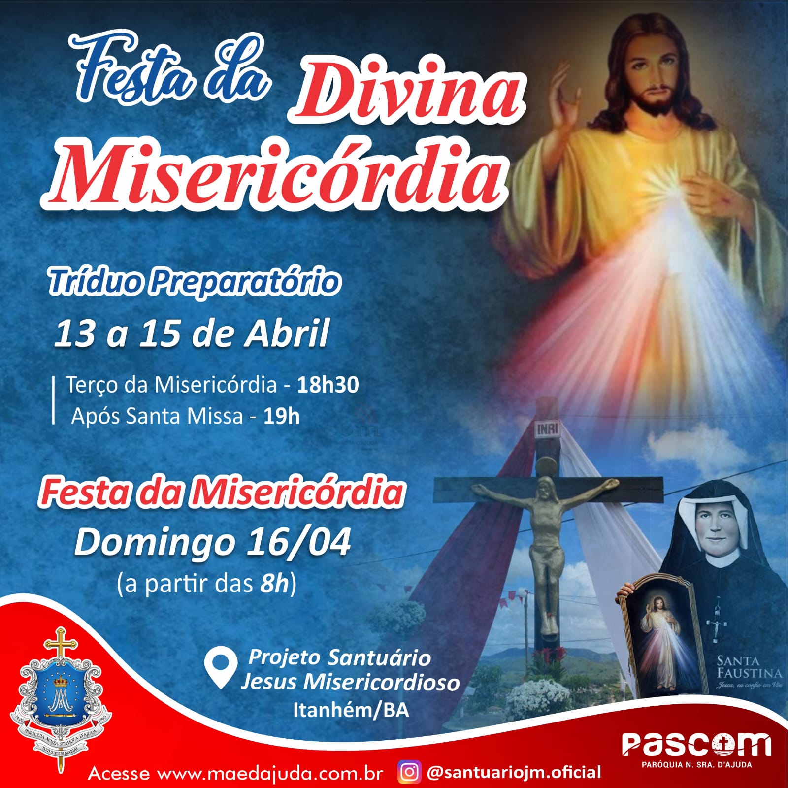 Vem ai, Festa da Divina Misericórdia! Veja Nossa Programação