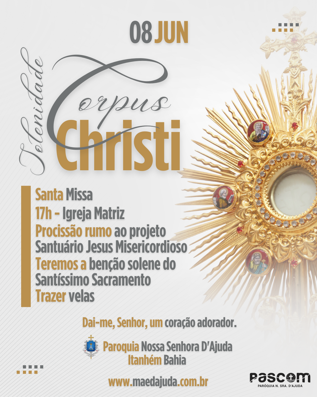 Inscrição para Formação de Novos Coroinhas