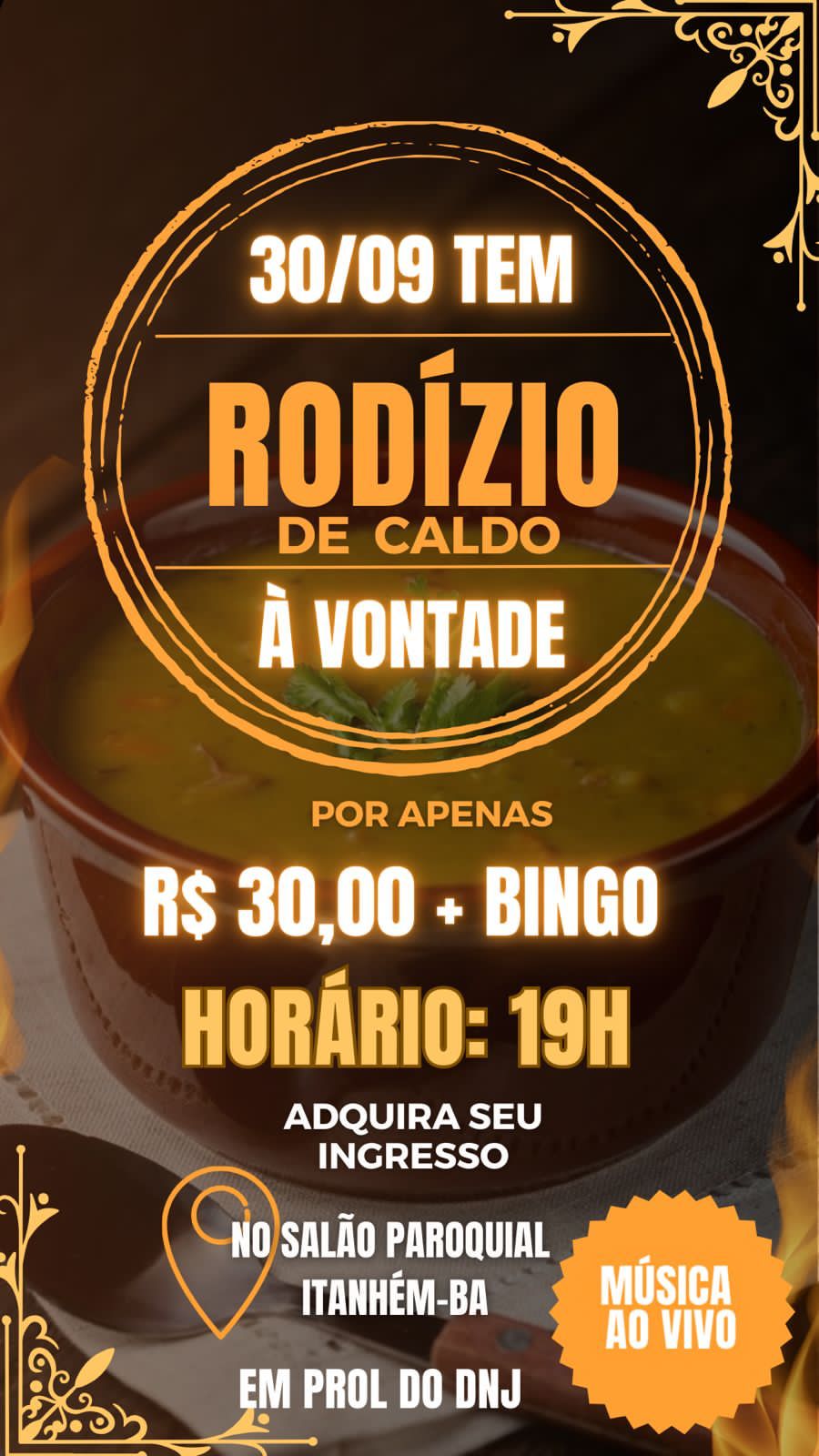 Juventude Católica de Itanhém promove o rodízio de caldo em prol do DNJ