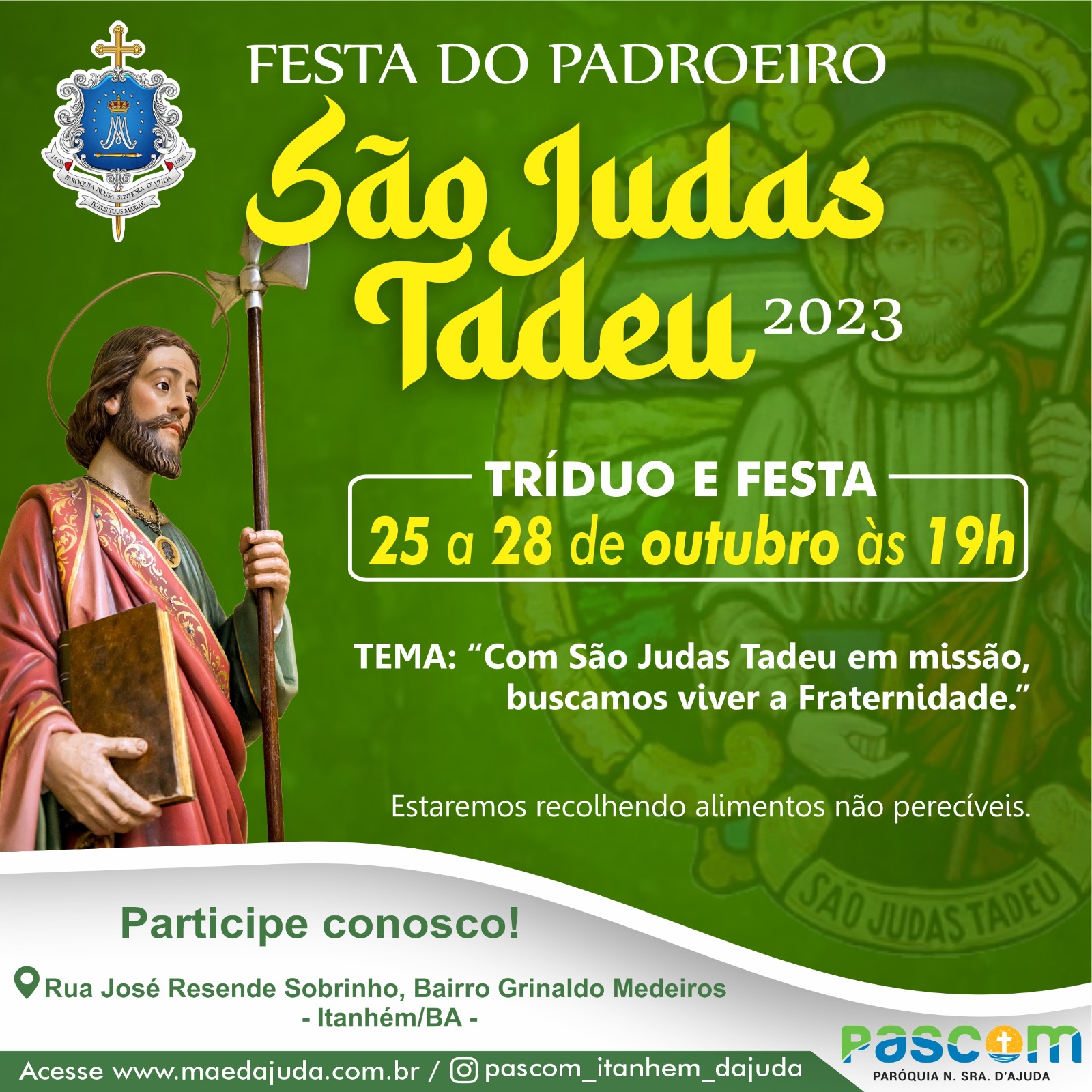 Comunidade São Judas Tadeu convida para a festa do seu Padroeiro