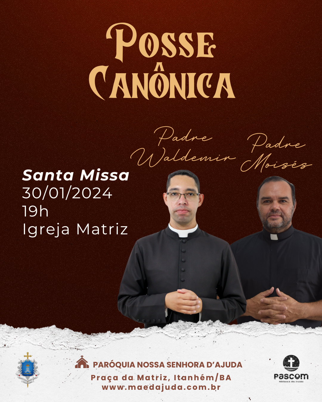 Santa Missa de Despedida e Posse Canônica da Paroquia Nossa Senhora D’Ajuda