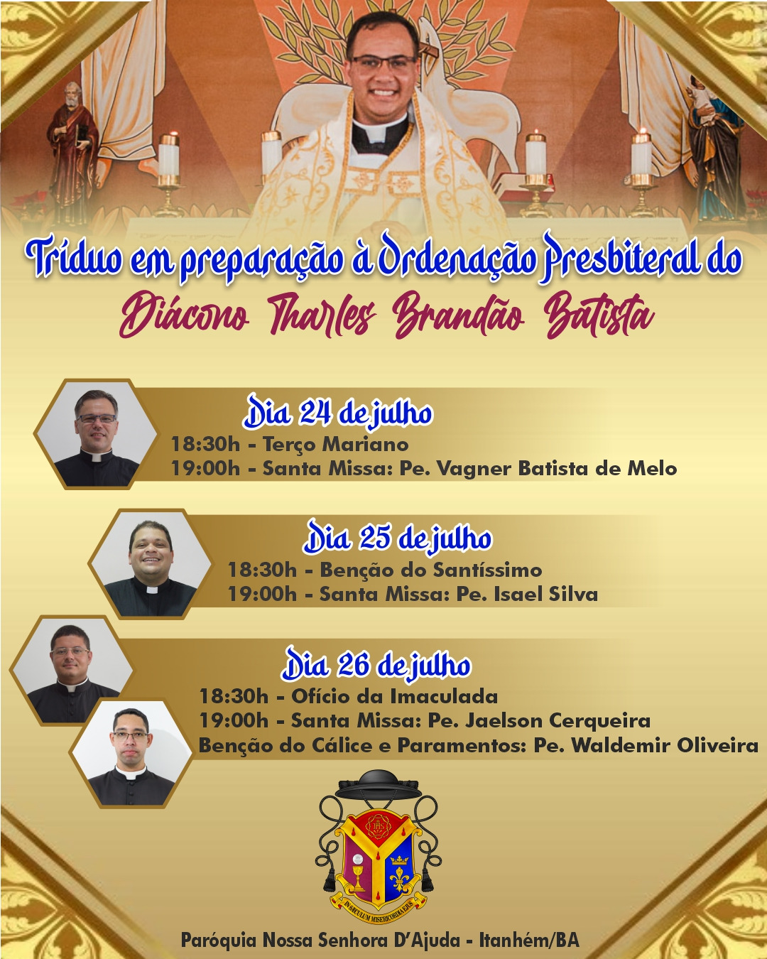 Tríduo em preparação à Ordenação Presbiteral