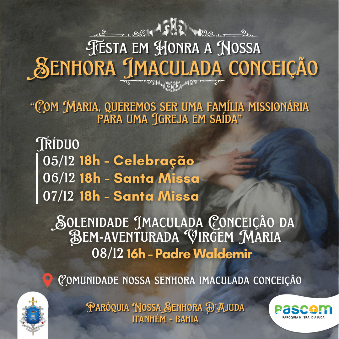 Tríduo e festa em honra a Nossa Senhora Imaculada Conceição